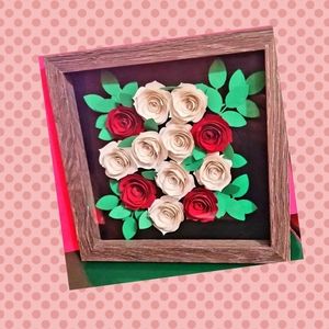 Paper flower shadow box